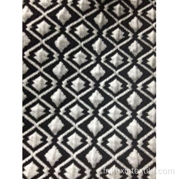 Tissu jacquard à couche d&#39;air en forme de losange noir blanc